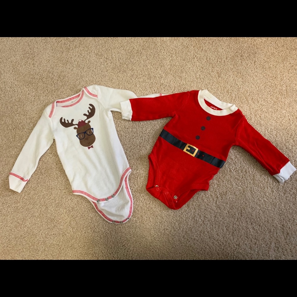 3 Baby Holiday Onesies (3 Months)